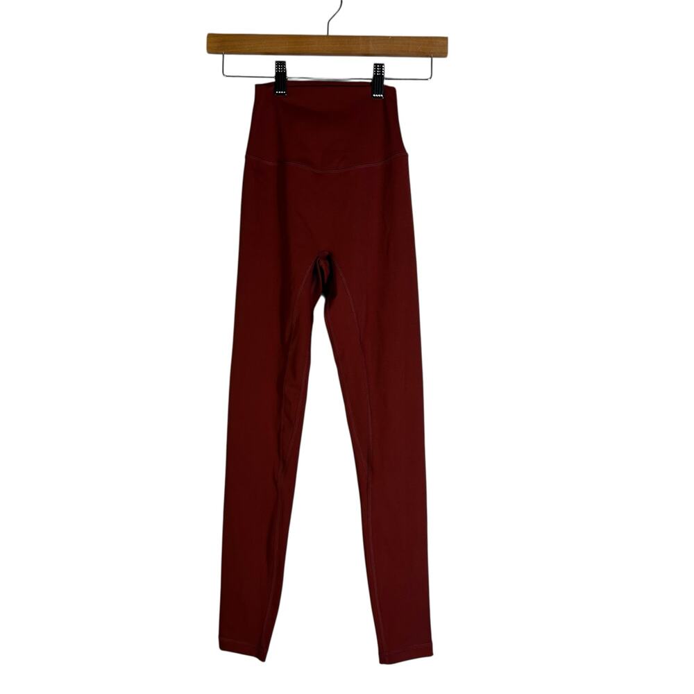 DYM Leggings Womens 2XS Burgundy High Rise Stretch Athleisure Yoga Pilates